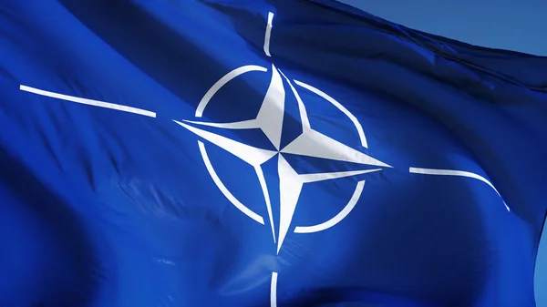 Nato flag, isoliert mit Clipping-Pfad Alpha-Kanal-Transparenz — Stockfoto