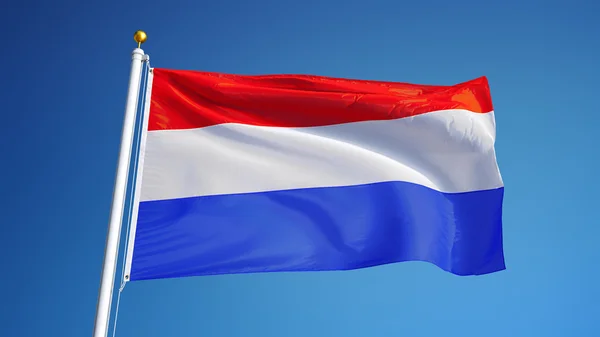 Flaga Holandii, na białym tle z clipping path kanał alfa przezroczystości — Zdjęcie stockowe