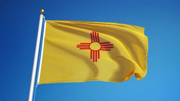New Mexico flag, isolated with clipping path alpha channel transparency — Stock Photo, Image