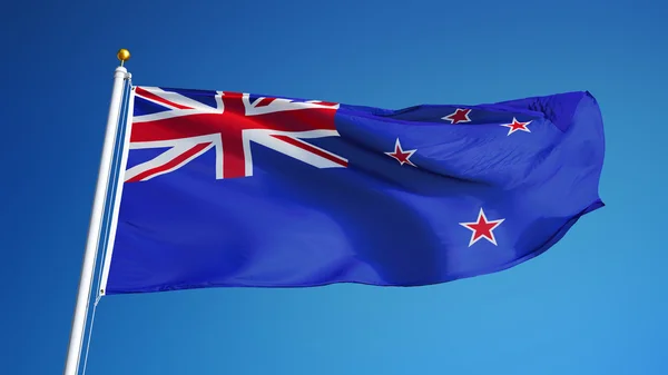 Bandera de Nueva Zelanda, aislada con transparencia de canal alfa de ruta de recorte — Foto de Stock