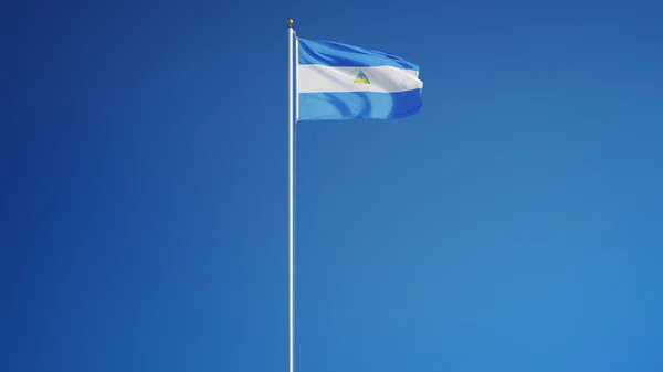 Vlag van Nicaragua, geïsoleerd met knippen pad alfakanaal transparantie — Stockfoto