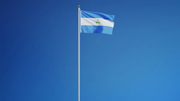 Bandera de Nicaragua, aislada con ruta de recorte transparencia canal alfa — Foto de Stock