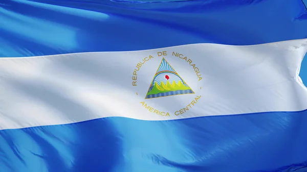 Vlajka Nikaraguy, izolované s ořezovou cestou alfa kanál průhlednost — Stock fotografie