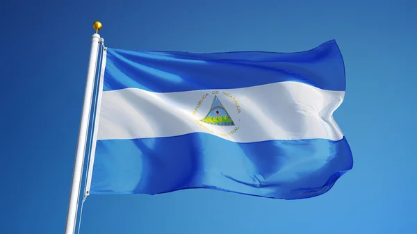 Nicaragua Flagge, isoliert mit Clipping Path Alpha Channel Transparenz — Stockfoto