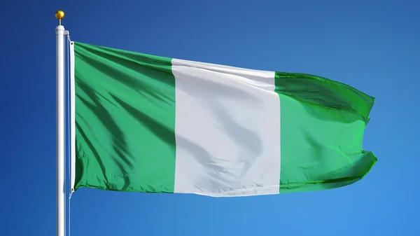 Nigeria flag, isolato con percorso di ritaglio alfa trasparenza del canale — Foto Stock