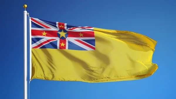 Niue bayrak, yol alfa kanalı saydamlık kırpma ile izole