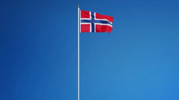 Norveç bayrağı, yol alfa kanalı saydamlık kırpma ile izole — Stok fotoğraf