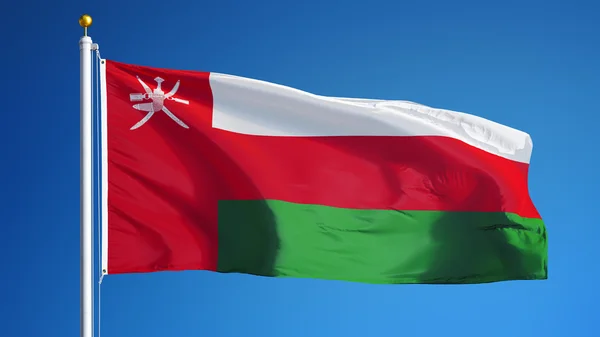 Bandiera Oman, isolata con percorso di ritaglio trasparenza canale alfa — Foto Stock