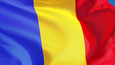 Romanya bayrağı, yol alfa kanalı saydamlık kırpma ile izole