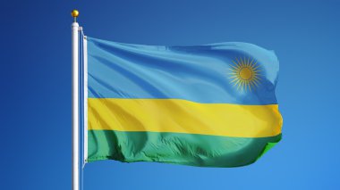 Ruanda bayrak, yol alfa kanalı saydamlık kırpma ile izole