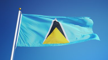 Saint Lucia bayrak, yol alfa kanalı saydamlık kırpma ile izole