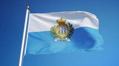 San Marino bayrağı, yol alfa kanalı saydamlık kırpma ile izole