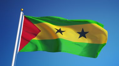 Sao Tome ve Principe bayrak, yol alfa kanalı saydamlık kırpma ile izole
