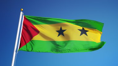 Sao Tome ve Principe bayrak, yol alfa kanalı saydamlık kırpma ile izole