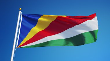 Seyşel Adaları bayrağı, yol alfa kanalı saydamlık kırpma ile izole