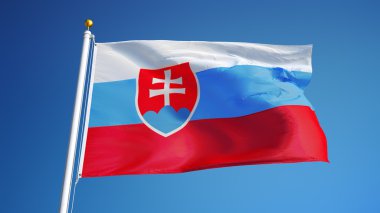 Slovakya bayrağı, yol alfa kanalı saydamlık kırpma ile izole