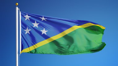 Solomon Adaları bayrağı, yol alfa kanalı saydamlık kırpma ile izole