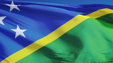 Solomon Adaları bayrağı, yol alfa kanalı saydamlık kırpma ile izole