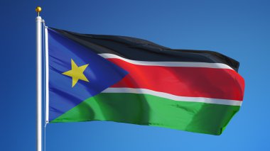 Güney Sudan bayrağı, yol alfa kanalı saydamlık kırpma ile izole
