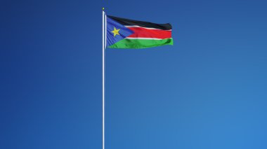 Güney Sudan bayrağı, yol alfa kanalı saydamlık kırpma ile izole