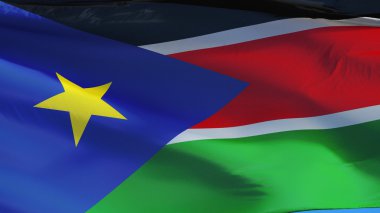 Güney Sudan bayrağı, yol alfa kanalı saydamlık kırpma ile izole