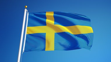 İsveç bayrağı, yol alfa kanalı saydamlık kırpma ile izole