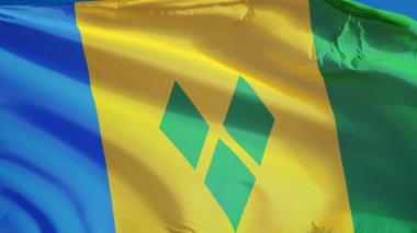 Vincent ve Grenadinler bayrak, yol alfa kanalı saydamlık kırpma ile izole