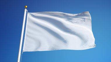 Yol alfa kanalı saydamlık kırpma ile izole boş beyaz açık bayrak