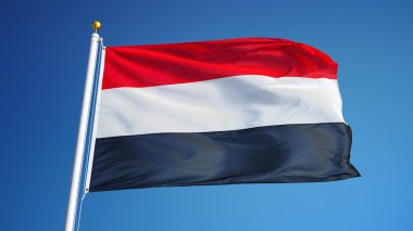 Yemen bayrak, yol alfa kanalı saydamlık kırpma ile izole