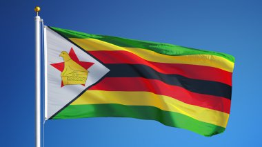 Zimbabve bayrağı, yol alfa kanalı saydamlık kırpma ile izole