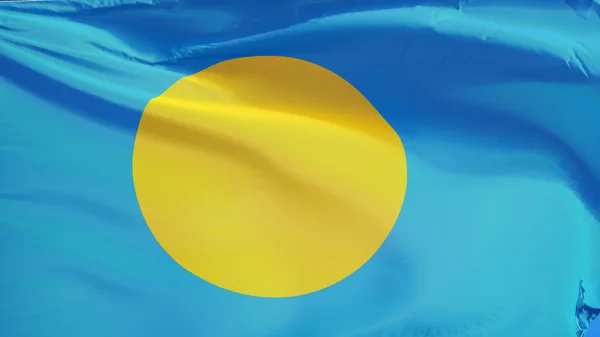 Bandeira de Palau, isolada com transparência de canal alfa de caminho de recorte — Fotografia de Stock