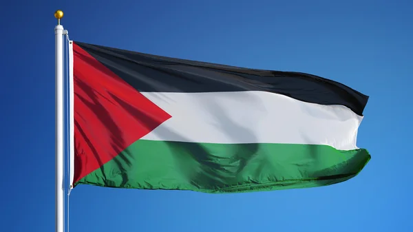 Bandeira da Palestina, isolada com transparência de canal alfa de caminho de recorte — Fotografia de Stock