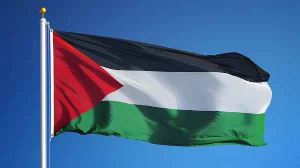 Bandera Palestina, aislada con ruta de recorte transparencia canal alfa — Foto de Stock