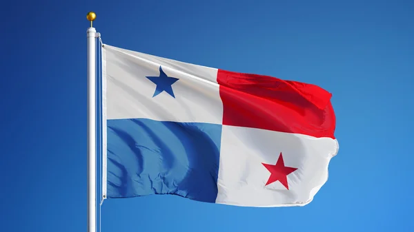 Panama vlag, geïsoleerd met uitknippad alfakanaal transparantie — Stockfoto