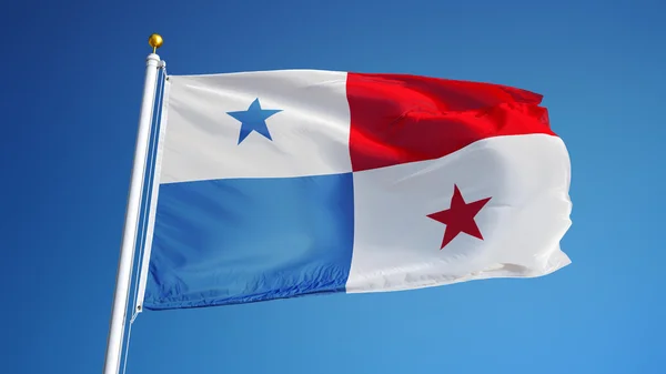 Panama vlag, geïsoleerd met uitknippad alfakanaal transparantie — Stockfoto