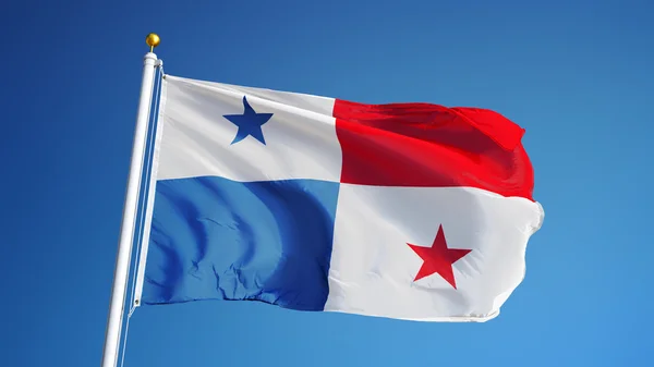 Panama bayrağı, kırpma yolu alfa kanal saydamlığı ile izole — Stok fotoğraf