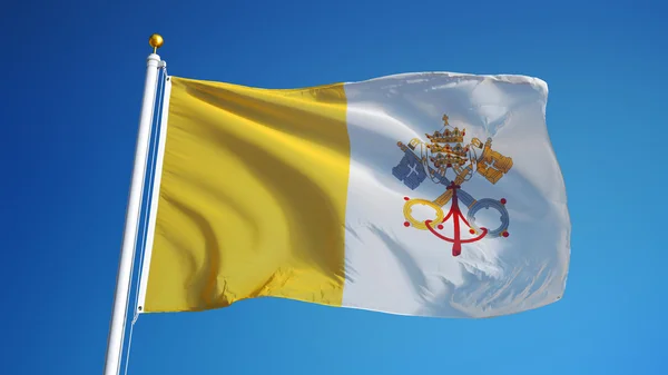 Papežské státy vlajky, izolované s ořezovou cestou alfa kanál průhlednost — Stock fotografie
