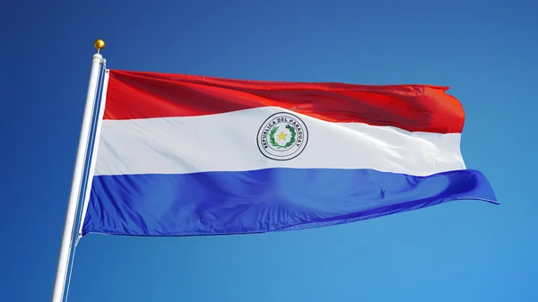 Paraguay flagga, isolerad med clipping path alfakanal genomskinlighet — Stockfoto