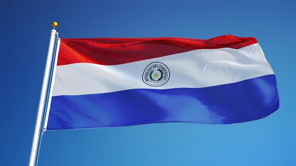 Bandera Paraguay, aislada con ruta de recorte transparencia canal alfa — Foto de Stock