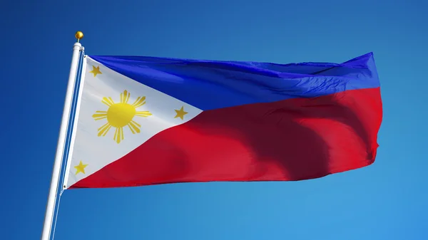 Bandera de Filipinas, aislada con transparencia de canal alfa de ruta de recorte — Foto de Stock