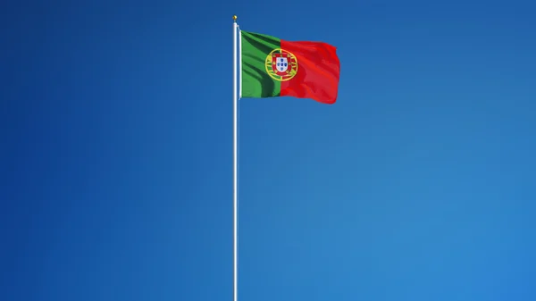 Bandera de Portugal, aislada con ruta de recorte transparencia del canal alfa — Foto de Stock