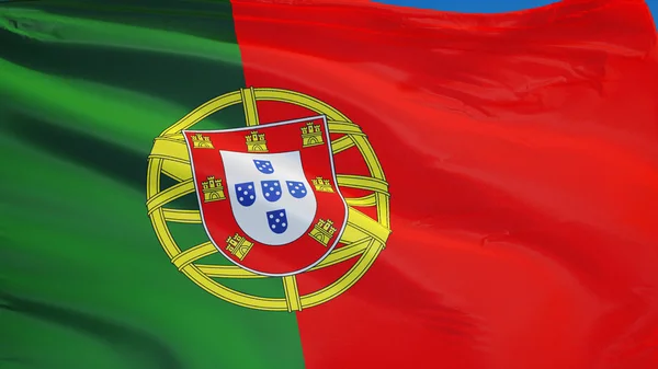 Portugal flag, isoliert mit clipping path alpha channel transparent — Stockfoto