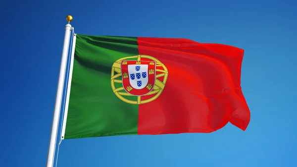 Bandera de Portugal, aislada con ruta de recorte transparencia del canal alfa — Foto de Stock