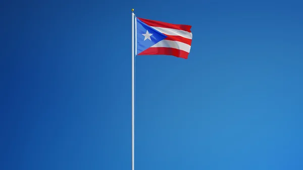 Bandera de Puerto Rico, aislada con transparencia de canal alfa de ruta de recorte — Foto de Stock