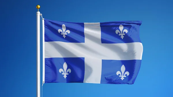 Quebec bayrak, yol alfa kanalı saydamlık kırpma ile izole — Stok fotoğraf