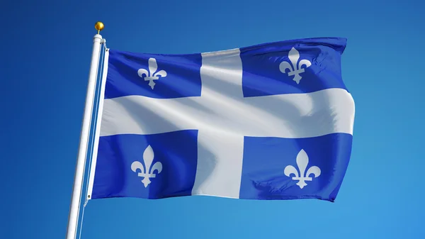 Bandeira de Quebec, isolada com transparência de canal alfa de caminho de recorte — Fotografia de Stock