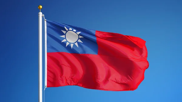 Bandera de la República de China, aislada con transparencia del canal alfa de la ruta de recorte — Foto de Stock