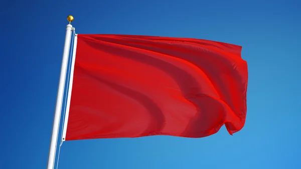 Rote Flagge, isoliert mit Clipping-Pfad Alpha-Kanal-Transparenz — Stockfoto