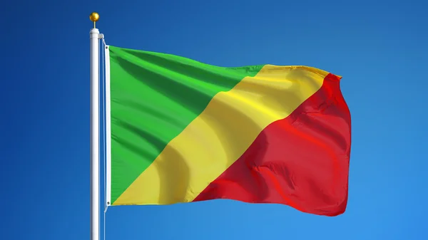 Bandeira da República do Congo, isolada com transparência do canal alfa da via de recorte — Fotografia de Stock