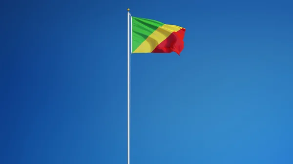 Bandeira da República do Congo, isolada com transparência do canal alfa da via de recorte — Fotografia de Stock
